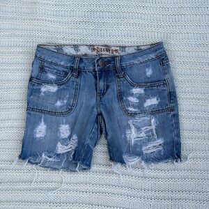 Decree, Distressed Denim Shorts, Size 1